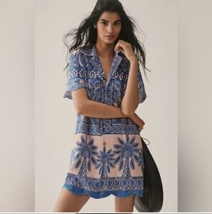 FARM Rio Scalloped Shirt Dress